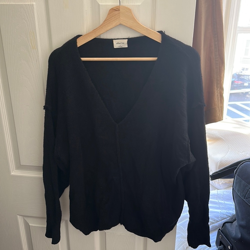 Aritzia Black v-neck sweater. Super soft.